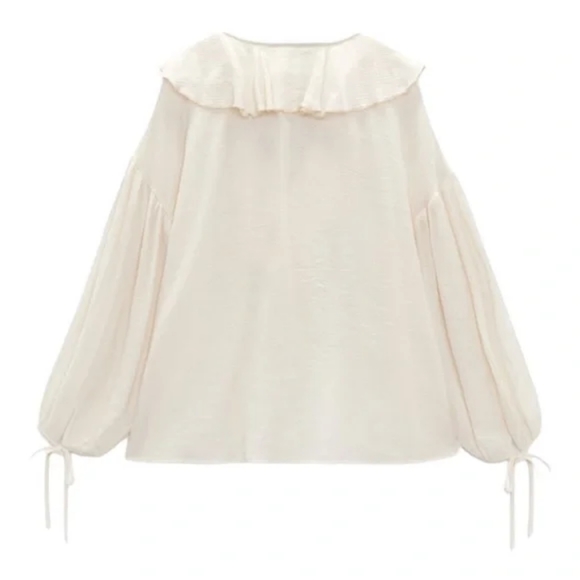 ZARA LIMITED EDITION RUFFLED ROMANTIC BLOUSE - Picture 3 of 8